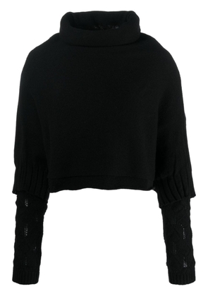 Yohji Yamamoto high-neck chunky-knit jumper - Black