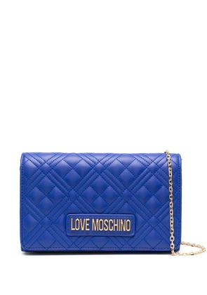 Love Moschino logo-lettering shoulder bag - Blue