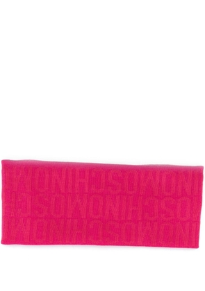 Moschino jacquard-logo wool-blend headband - Pink