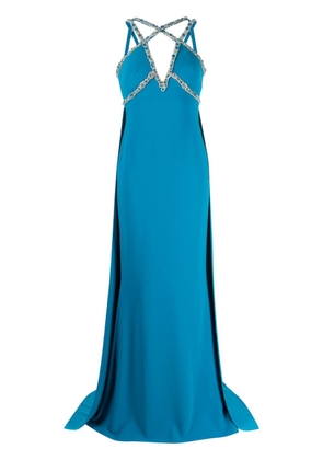 Zuhair Murad crystal-embellished cady gown - Blue