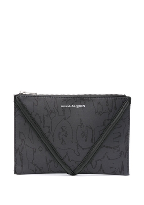 Alexander McQueen logo-print clutch bag - Black