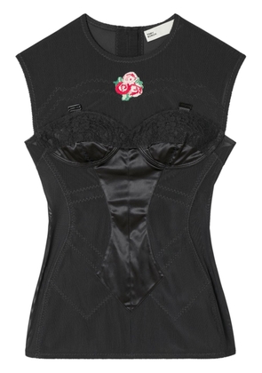 Tory Burch layered corset top - Black