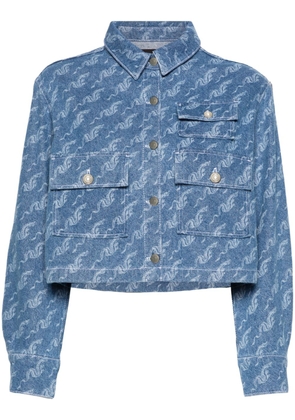 Maje dragon-pattern denim shirt - Blue