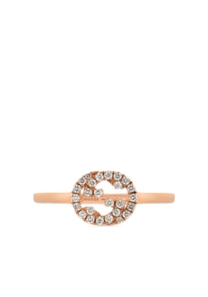 Gucci 18kt rose gold Interlocking G diamond ring - Pink