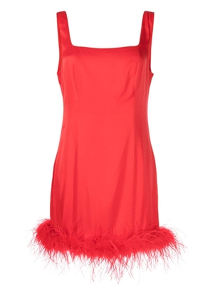 Kitri Edina feather-trim minidress - Red