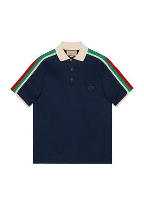 Gucci Cotton-Jersey Web Polo Shirt