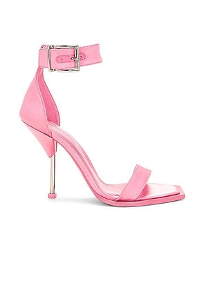 Alexander McQueen Satin Sandal in Sugar Pink & Silver - Pink. Size 38.5 (also in ).