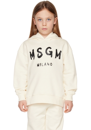 MSGM Kids Kids Off-White Printed Hoodie