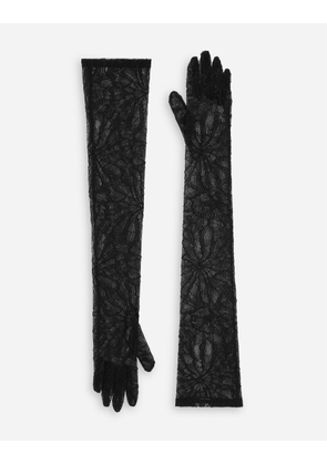 Dolce & Gabbana Long Lace Gloves - Woman Hats And Gloves Black Lace S