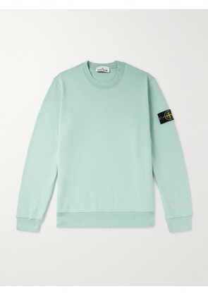 Stone Island - Logo-Appliquéd Garment-Dyed Cotton-Jersey Sweatshirt - Men - Green - S