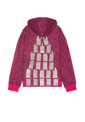 Who Decides War by Ev Bravado Pyramid Hooded Sweatshirt in Ruby - Rose. Size XL/1X (also in S).