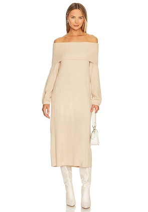 WeWoreWhat Off The Shoulder Sweater Dress in Beige. Size L, M, S.