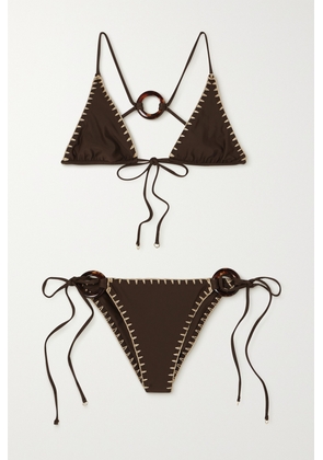 Faithfull - + Net Sustain Alani And Delia Stretch-econyl Triangle Bikini - Brown - x small,small,medium,large,x large,xx large