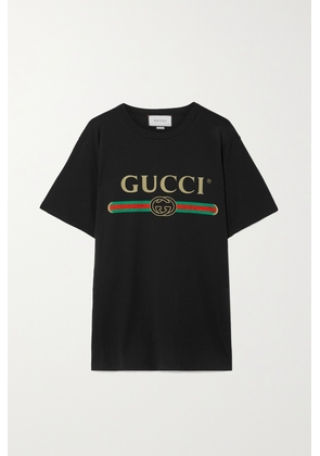 Gucci - Oversized Appliquéd Printed Cotton-jersey T-shirt - Black - XXS,XS,S,M,L,XL,XXL