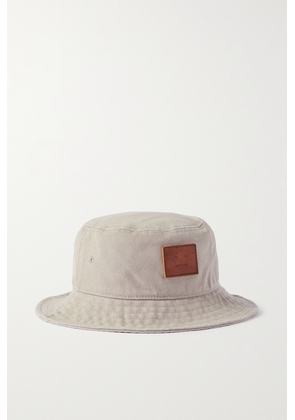 Acne Studios - Appliquéd Organic Cotton-canvas Bucket Hat - Neutrals - S/M,L/XL