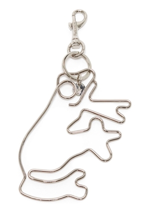 JW Anderson Frog-outline keychain - Silver
