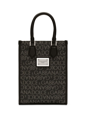 Dolce & Gabbana logo-print cotton-blend tote bag - Black