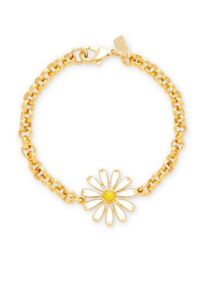 Kenneth Jay Lane flower-charm curb-chain bracelet - Yellow