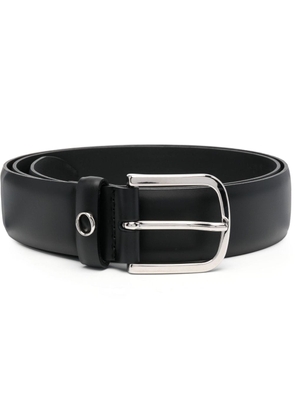 Orciani logo-plaque leather belt - Black
