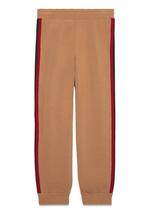Gucci Web-stripe wool track pants - Brown