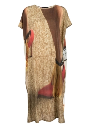 Barbara Bologna graphic-print cotton dress - Brown