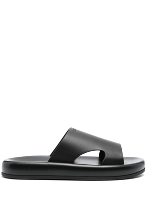 Ferragamo logo-debossed calf-leather sandals - Black