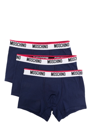 Moschino logo-waistband jersey boxers (pack of three) - Blue