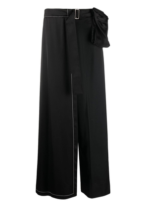 JW Anderson belted satin utility trousers - Black