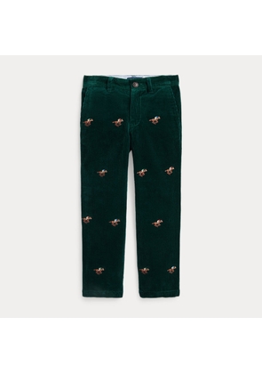 Equestrian-Embroidery Corduroy Trouser