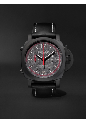 Panerai - Luminor Luna Rossa Automatic Flyback Chronograph 44mm Ceramic and Leather Watch, Ref. No. PAM01037 - Men - Black