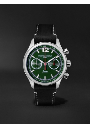 Frederique Constant - Vintage Rally Haley Limited Edition Automatic Chronograph 42mm Stainless Steel and Leather Watch. Ref. No. FC-397HDGR5B6 - Men - Green