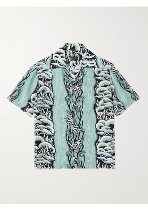 KAPITAL - Camp-Collar Printed Cupro and Silk-Blend Shirt - Men - Blue - 2