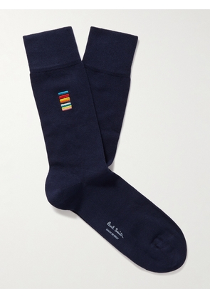 Paul Smith - Alfie Logo-Embroidered Cotton-Blend Socks - Men - Blue