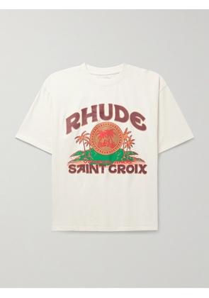 Rhude - Saint Croix Logo-Print Cotton-Jersey T-Shirt - Men - White - XS