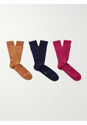 Paul Smith - Three-Pack Ribbed Cotton-Blend Socks - Men - Multi