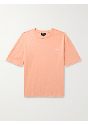 A.P.C. - Joachim Logo-Flocked Cotton-Jersey T-Shirt - Men - Orange - XS