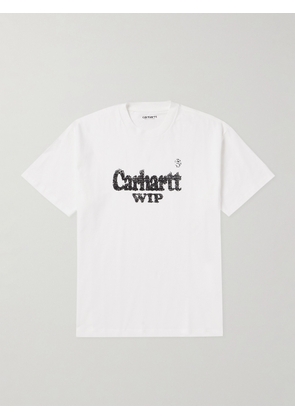 Carhartt WIP - Spree Halftone Logo-Print Organic Cotton-Jersey T-Shirt - Men - White - XS