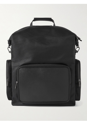 Serapian - Evoluzione Full-Grain Leather-Trimmed Twill Backpack - Men - Black