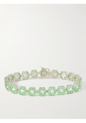 Hatton Labs - Daisy Silver Cubic Zirconia Tennis Bracelet - Men - Green