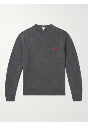 LOEWE - Anagram Logo-Embroidered Wool Sweater - Men - Gray - XS