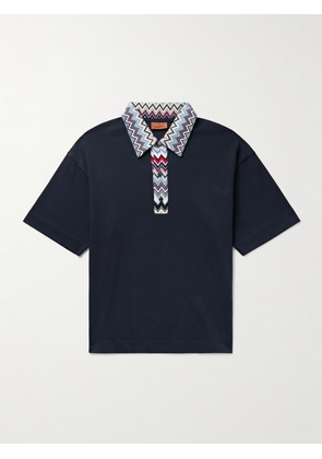 Missoni - Striped Cotton-Jersey Polo Shirt - Men - Blue - XS