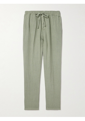 Altea - Tapered Linen Drawstring Trousers - Men - Green - S