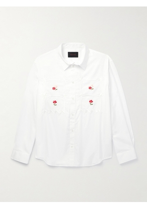 Simone Rocha - Embroidered Cotton-Poplin Shirt - Men - White - S