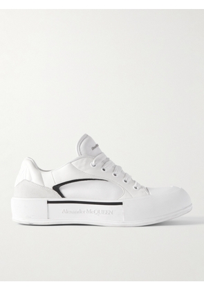 Alexander McQueen - Deck Canvas and Suede-Trimmed Padded Leather Sneakers - Men - White - EU 40