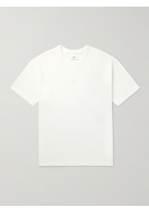 Nike - Premium Essentials Logo-Embroidered Cotton-Jersey T-Shirt - Men - White - XS