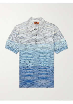 Missoni - Dégradé Space-Dyed Cotton-Jersey Polo Shirt - Men - Blue - IT 46