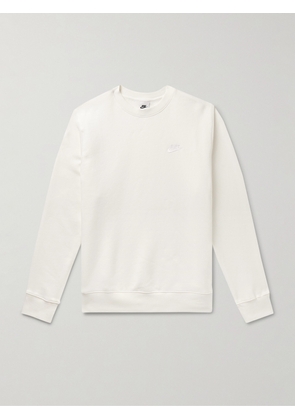 Nike - Sportswear Club Logo-Embroidered Cotton-Blend Tech Fleece Sweatshirt - Men - White - XS
