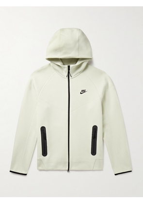 Nike - Logo-Print Cotton-Blend Tech Fleece Zip-Up Hoodie - Men - Neutrals - S