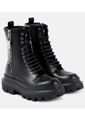 Dolce&Gabbana Leather combat boots