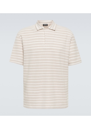 Zegna Striped cotton polo shirt